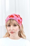 Bandana tejida corazón fucsia