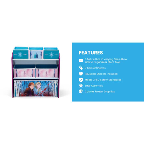 Organizador infantil Frozen Celeste 6 Contenedores