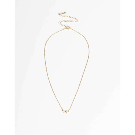 Collar Corto Tulipanes Con Cubic Dorado