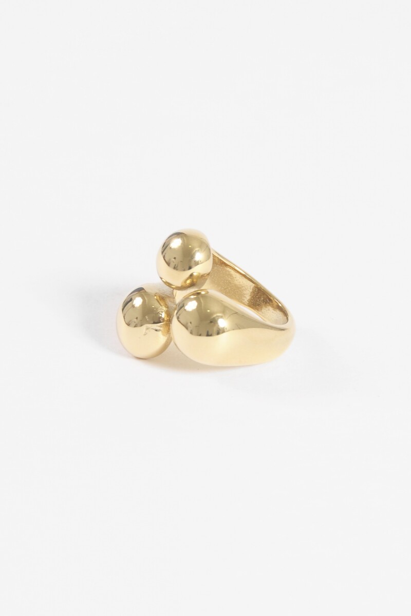 Anillo irregular ajustable acero dorado
