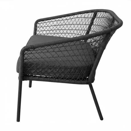 Juego De Jardin Rattan Lumax Exterior 2 Sillones + Mesa Gris