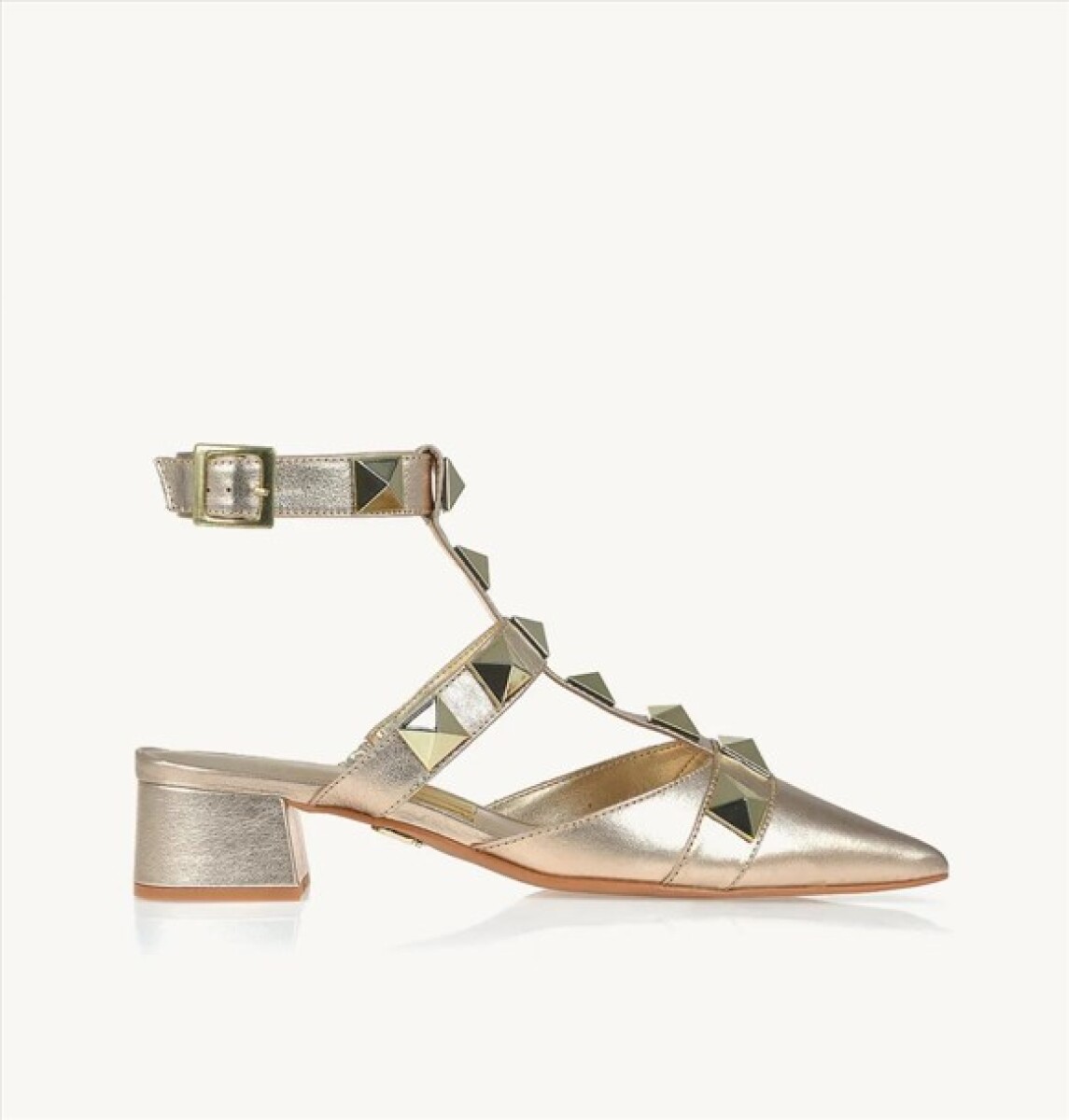 Stiletto bajo Shine light gold (Comb.3) - Dorado 