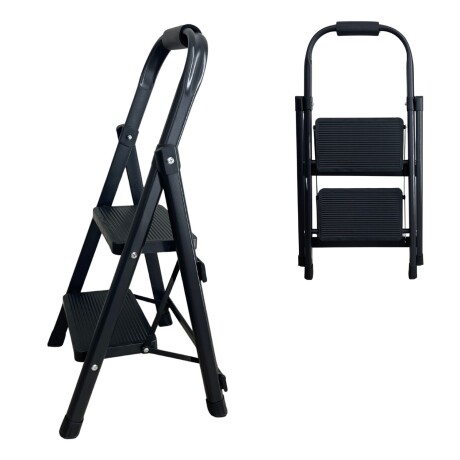 Escalera Tijera 2 Escalones De plastico Negro