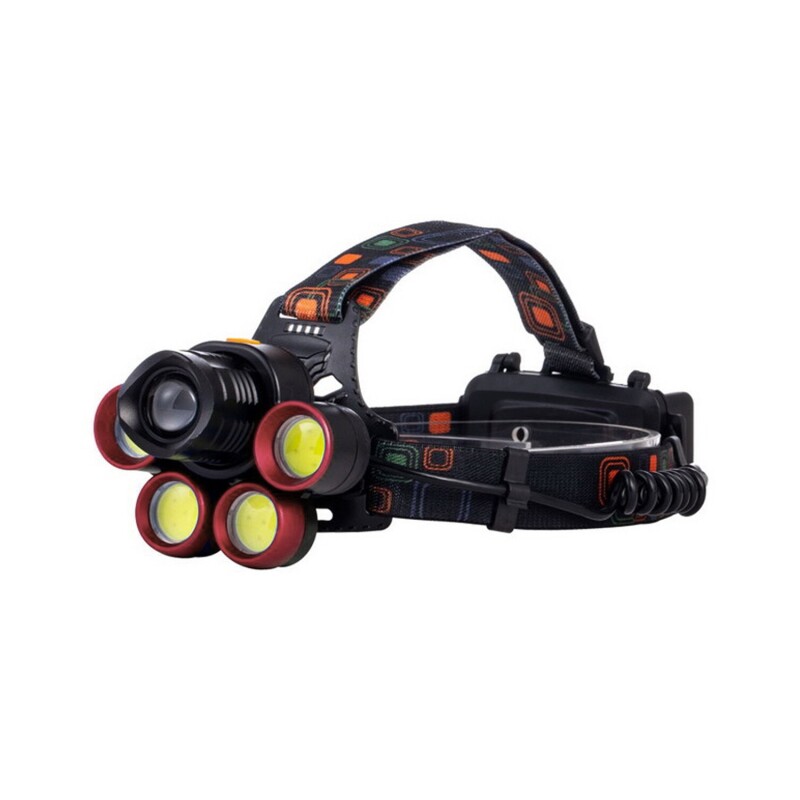 Linterna Minera Ajustable Arye 2 Baterías USB 5 Focos LED Linterna Minera Ajustable Arye 2 Baterías USB 5 Focos LED