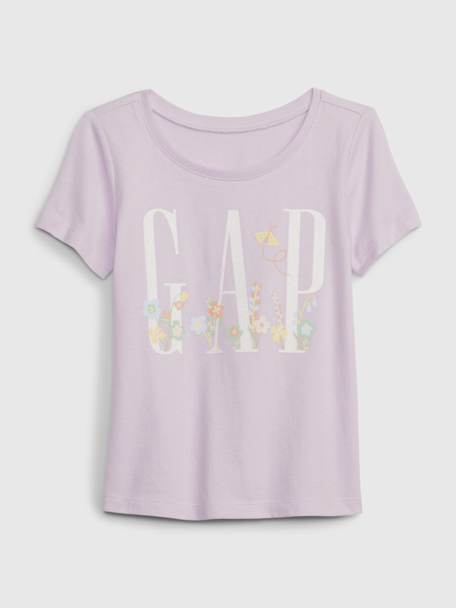 Remera Logo Gap Manga Corta Toddler Niña - Purple Lilac 193 