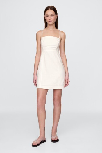 Vestido De Lino Mujer New Off White V2