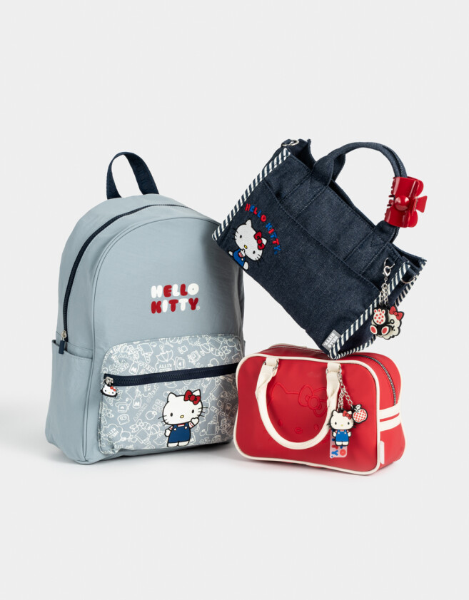 Mochilas Urbanas Mochila Print "hello Kitty" - Azul Celeste