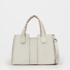 Cartera de mano The Braided en cuero graneado Blanco