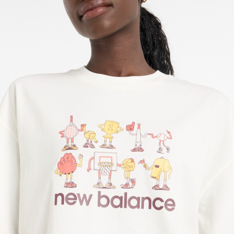 Remera New Balance de Dama - Athletics Sporting - WT51905SST WHITE