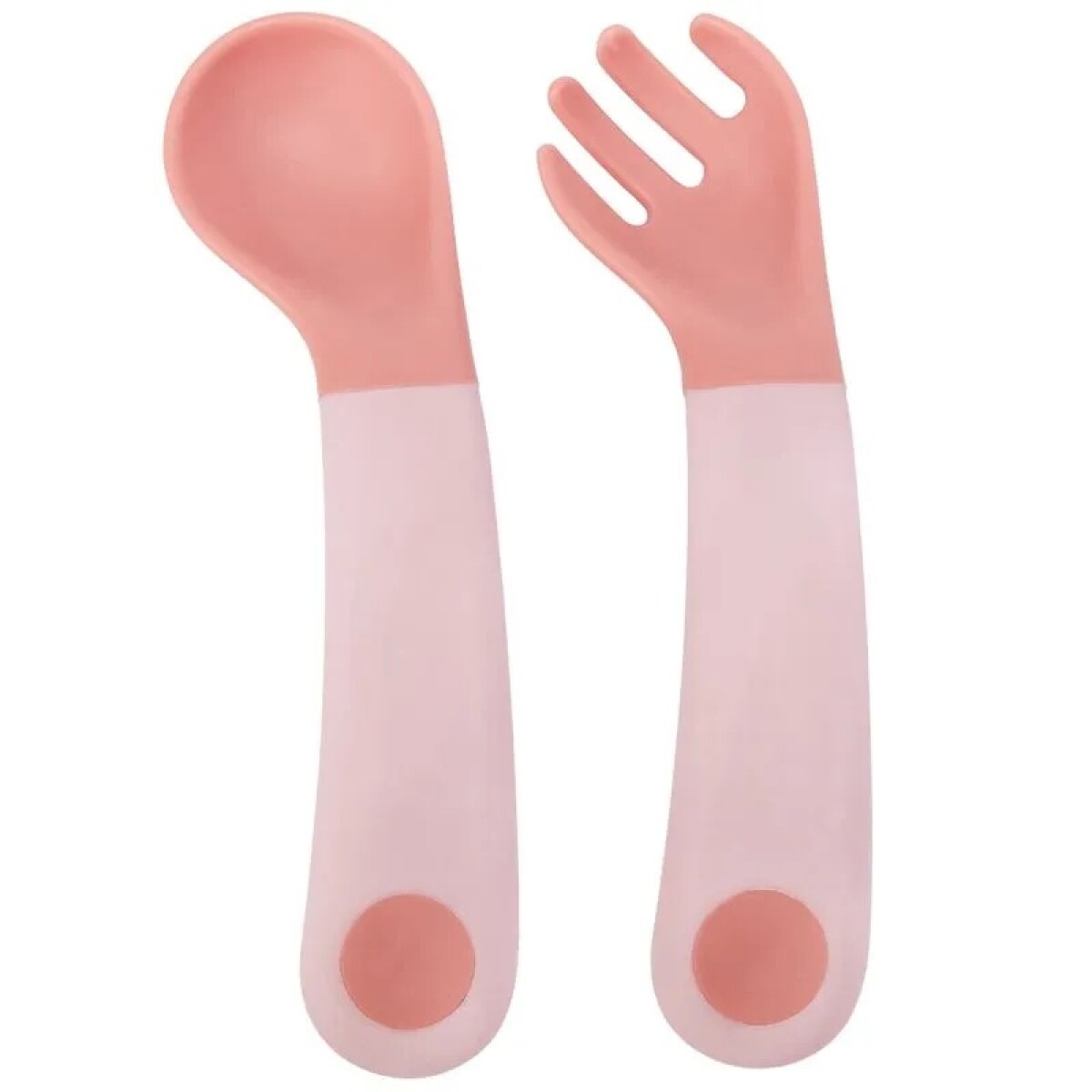 Set x2 cubiertos entrenamiento curvo pastel BUBA - rosado 