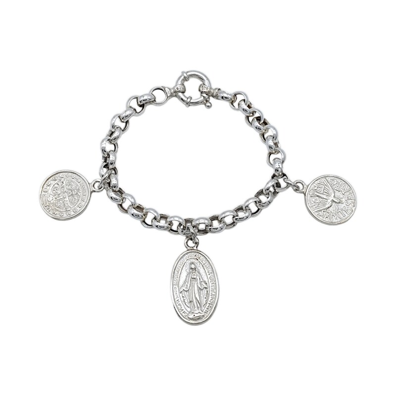 Pulsera Rolo con dijes-Plata 925-Sin piedra-PU3376 Sinpiedra