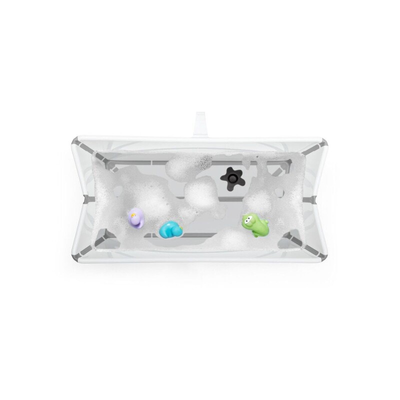 PACKBRN Set Baño Stokke Flexibath Plegable Con Reposera Blanco Y Gris