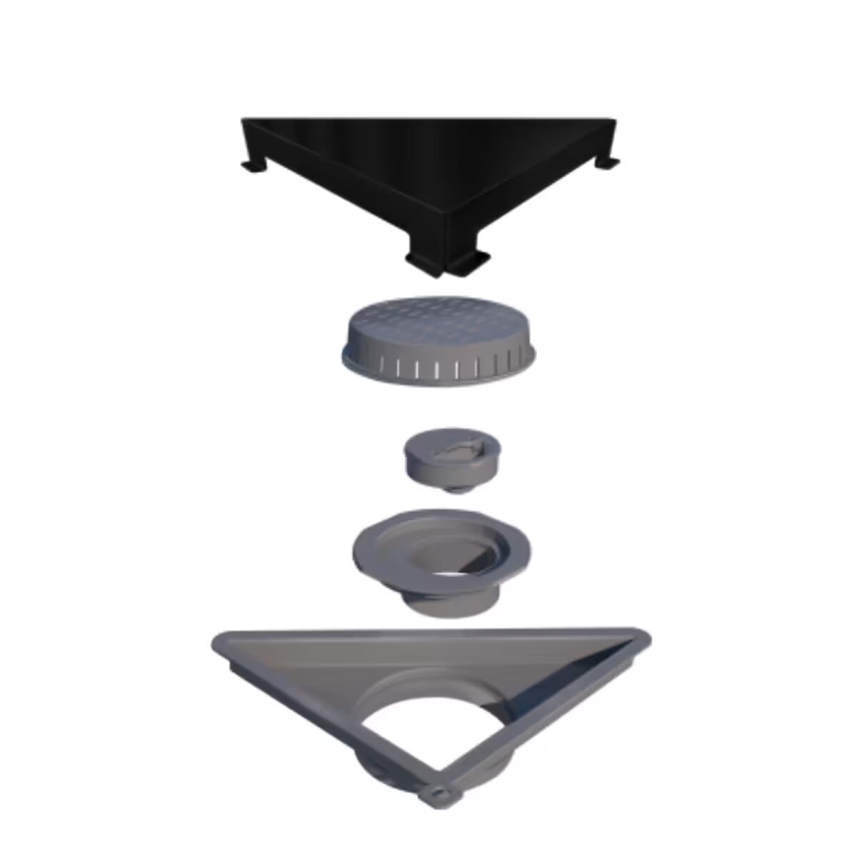 Elleve Receptaculo Tapa Inox Negro Mate Vertex 