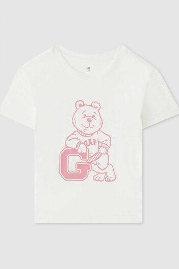 Remera Logo Gap Manga Corta Niña New Off White