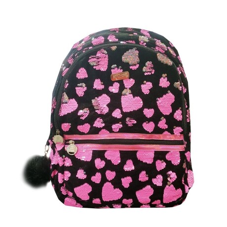 Mochila Kooshi Corazones y Lentejuelas 43CM 001