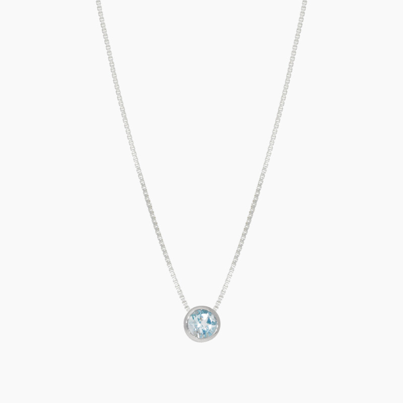 Cadena con Dije Punto de Luz con Topacio Azul Cadena Con Dije Punto De Luz Con Topacio Azul
