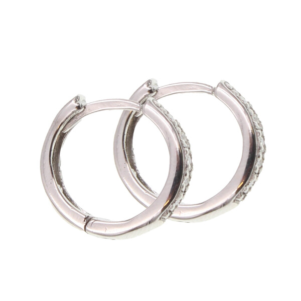 Caravanas aro pavé CH de oro blanco 18k con brillantes Caravanas aro pavé CH de oro blanco 18k con brillantes
