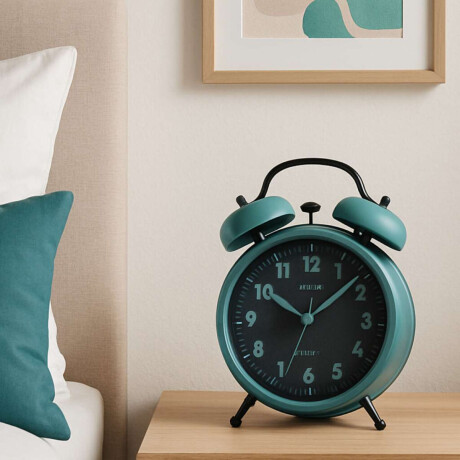 Reloj despertador retro metálico con doble campana 10*17 Verde