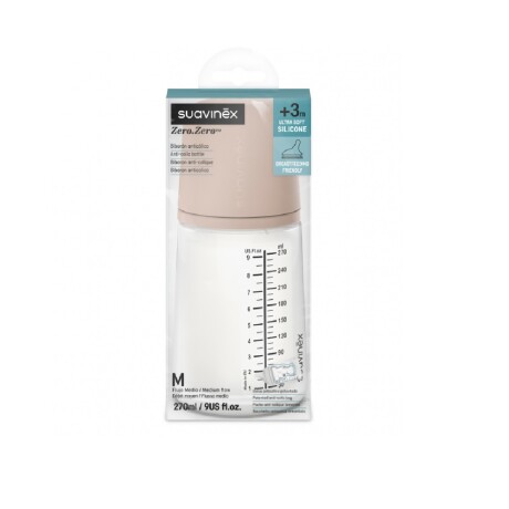 Mamadera Zero Zero 270ml c/tetina flujo medio Marron