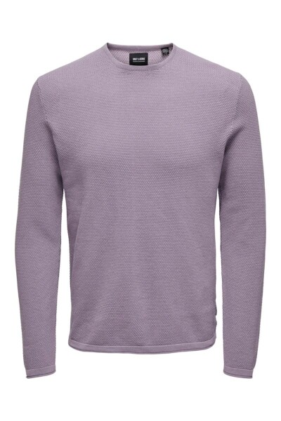 Sweater Tejido Con Textura Purple Ash