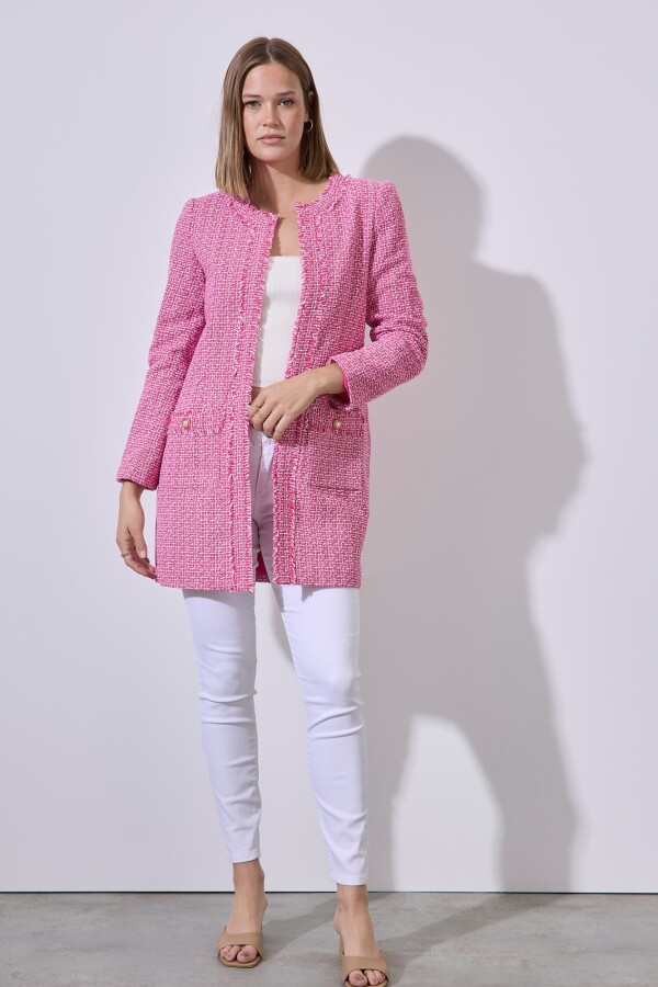 Chaqueta Tweed Larga ROSA/MULTI