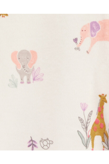 Pijama una pieza de algodón, diseño animales Sin color