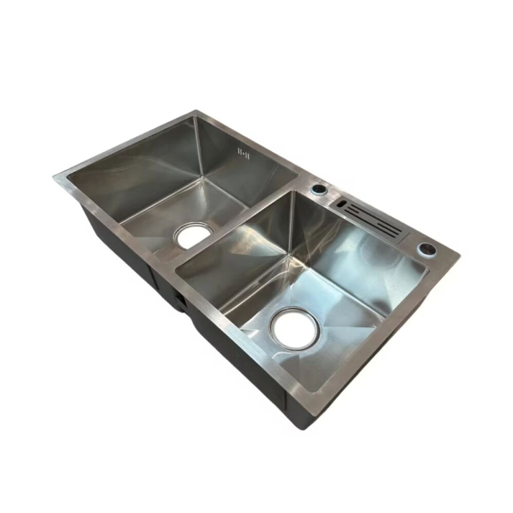 Pileta de cocina DREAM doble 82x45x21cm c/guarda objetos Pileta De Cocina Dream Doble 82x45x21cm C/guarda Objetos