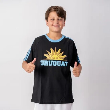 CAMISETA DE NIÑO SOL UY NEGRO TALLE 6 NEGRO