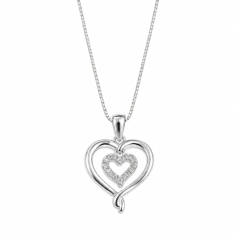 Conjunto cadena y colgante dos corazones Conjunto cadena y colgante dos corazones