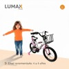 Bicicleta Urbana Infantil Rodada 16 Con Rueditas y canasto Rosa