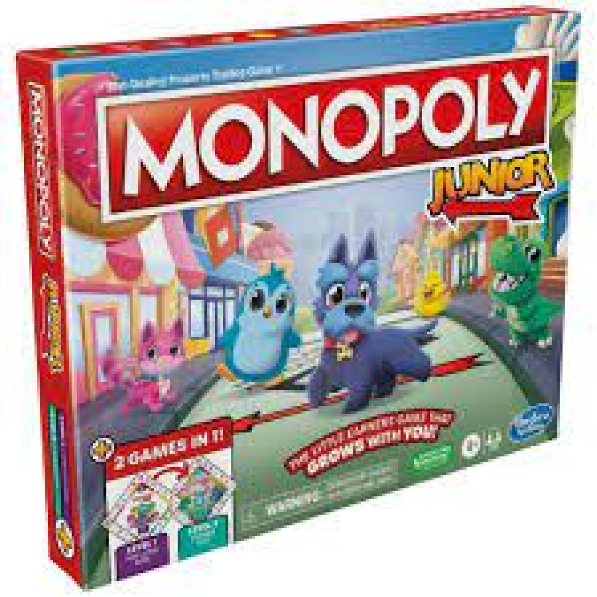 Monopoly Junior - 2 Juegos en 1 - Niños pequeños y mayores 