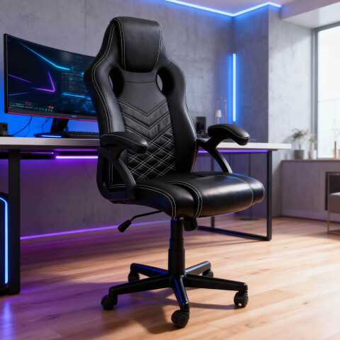 Silla Gamer Ergonomica Escritorio Reclinable Soporta 200kg Cuero Sintético Imback Color Negro Silla Gamer Ergonomica Escritorio Reclinable Soporta 200kg Cuero Sintético Imback Color Negro