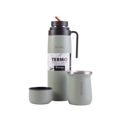 Set Termo + Mate Acero Tradicional Oliva