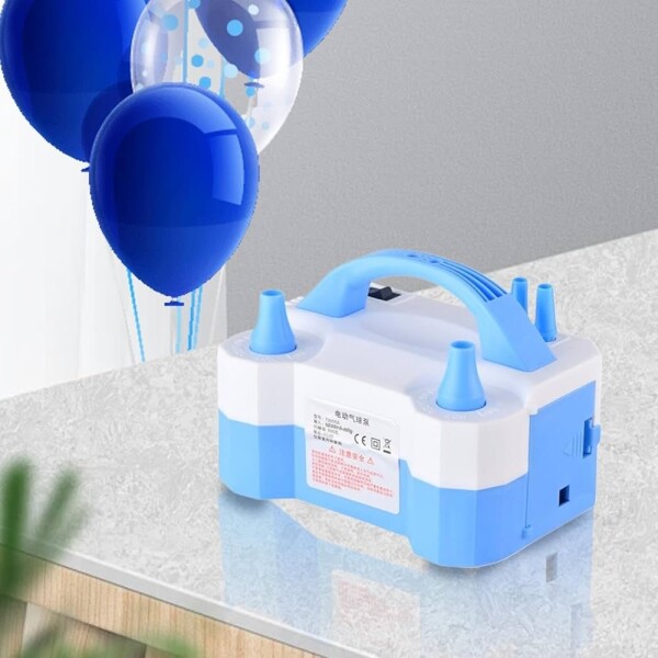 Inflador De Globos Eléctrico 2 Inyectores Cumpleaños Fiestas Variante Color Azul