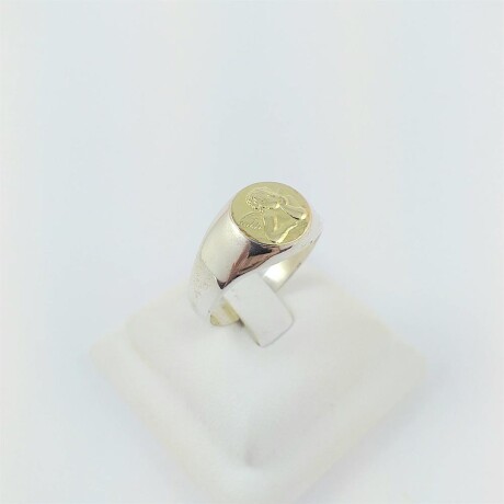 Anillo de plata 925 con double de oro 18k. Ángel de la guarda. Anillo de plata 925 con double de oro 18k. Ángel de la guarda.