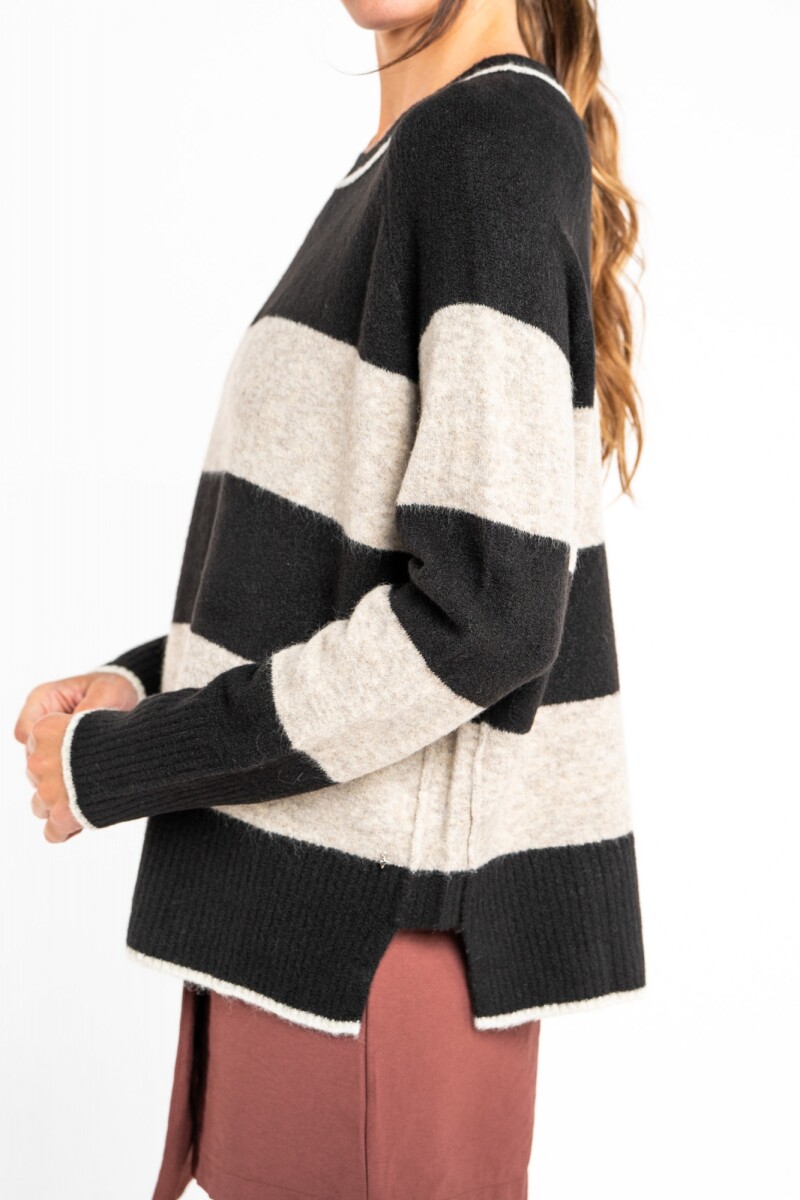Sweater Rayado Negro
