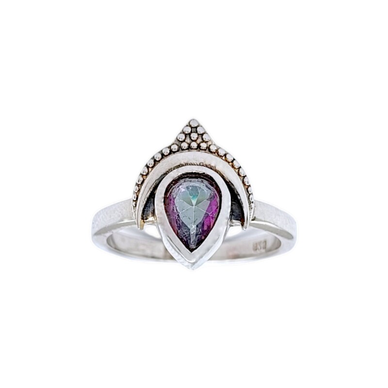 Anillo Lagrima-Plata 925-Piedra Topacio Místico-AN3262 conpiedra