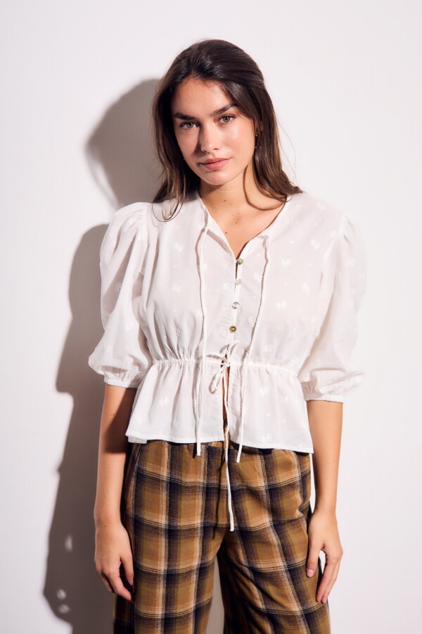 Blusa Broderie Crudo