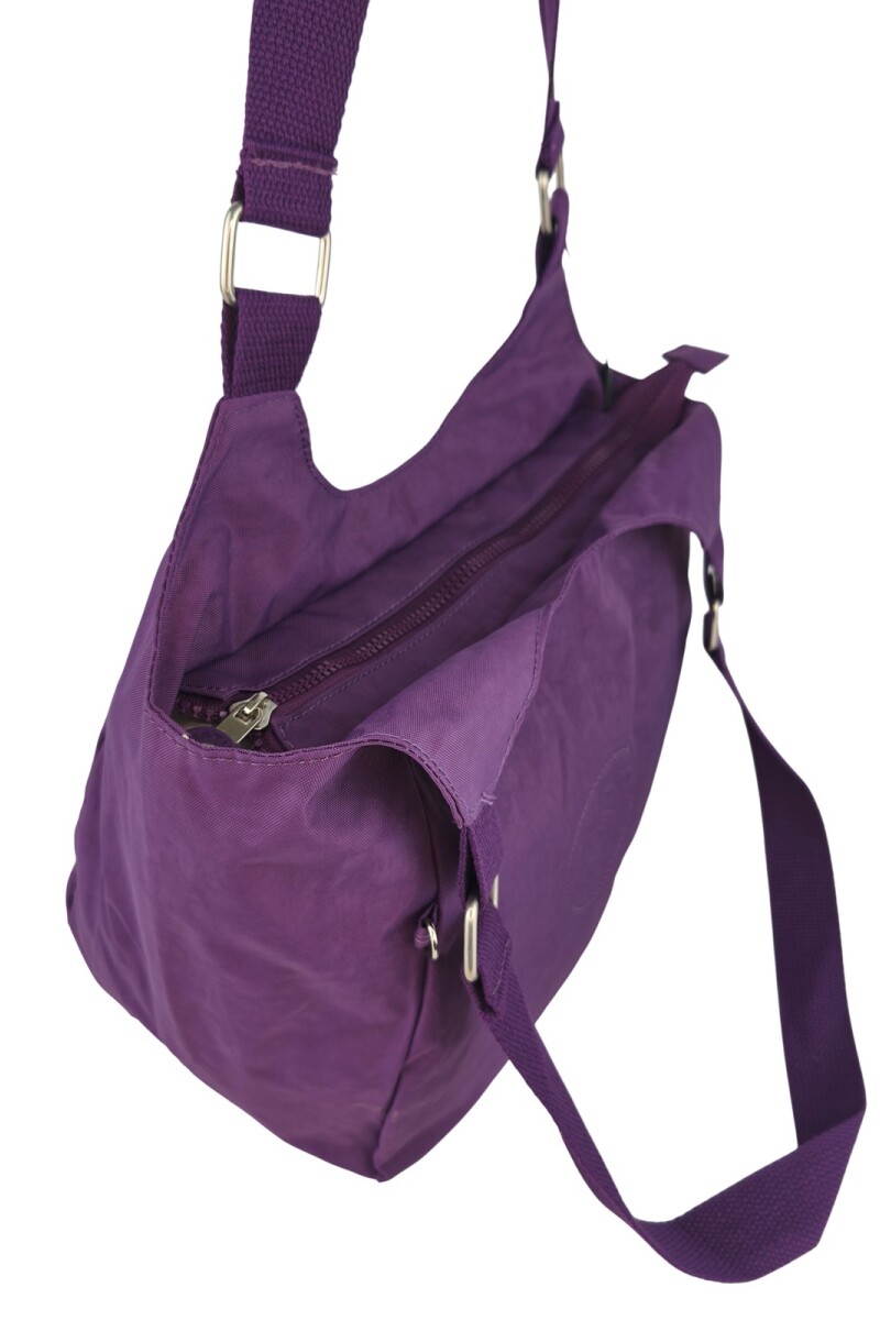 Bolso de Hombro en Tafeta Amasada Violeta
