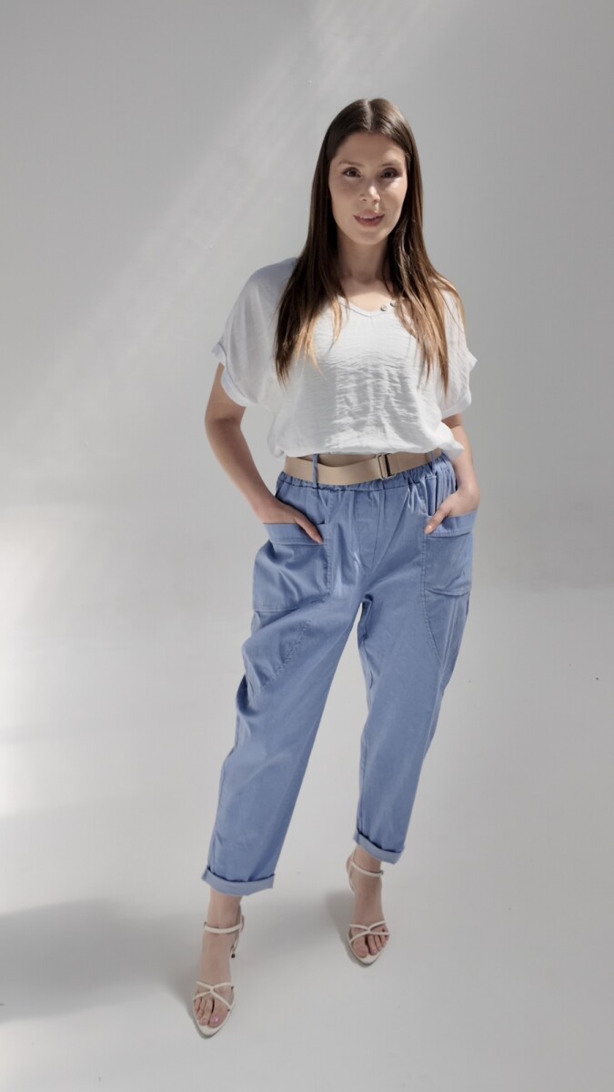 Pantalón Baggy Ignacia - Celeste 