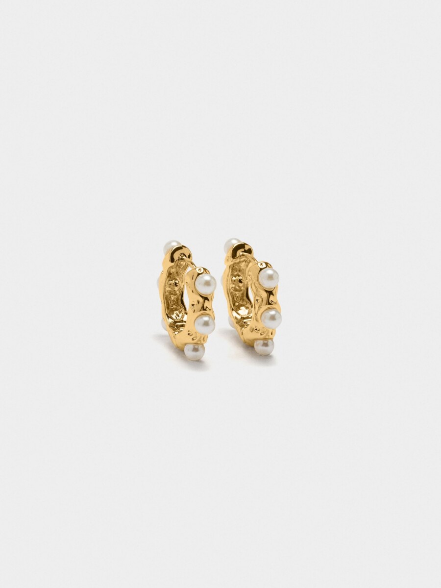 Aros Irregulares Con Perlas blanco