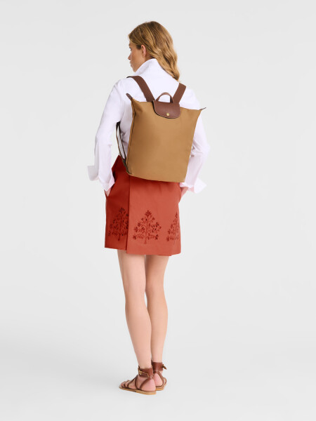 Longchamp - Mochila plegable, de nylon y asa corta, Le pliage Beige