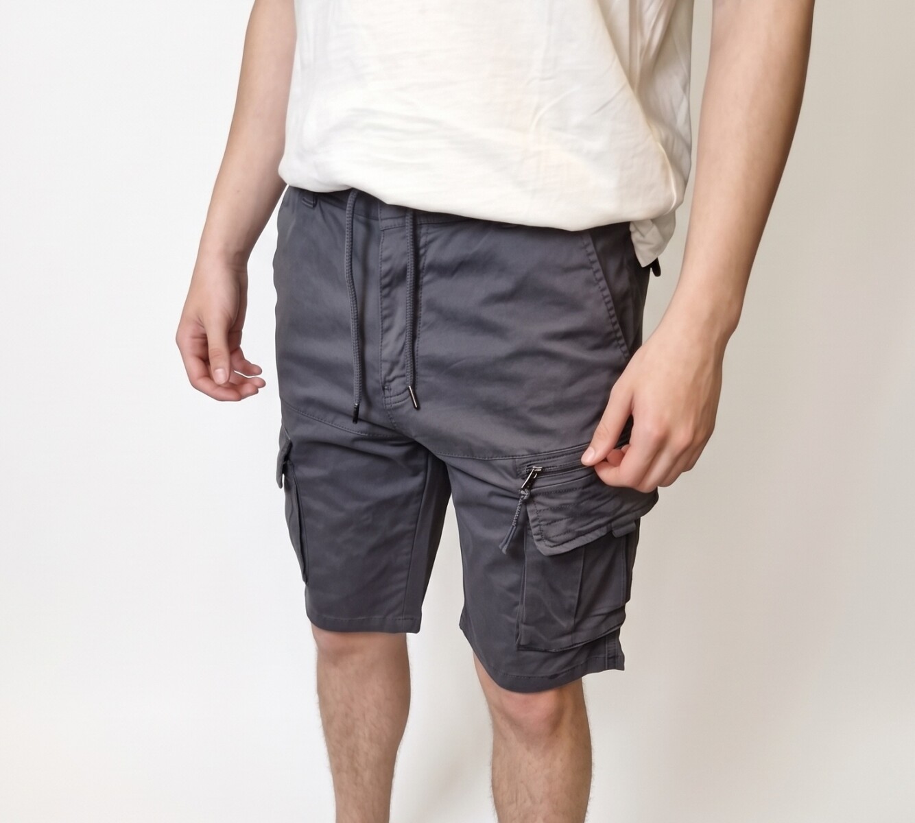 Bermuda Zip Cargo - Grey 