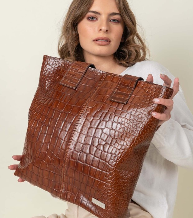 Bolso Balta Croco cognac