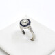 Anillo Platino, Brillantes Y Zafiros Sinteticos Anillo Platino, Brillantes Y Zafiros Sinteticos