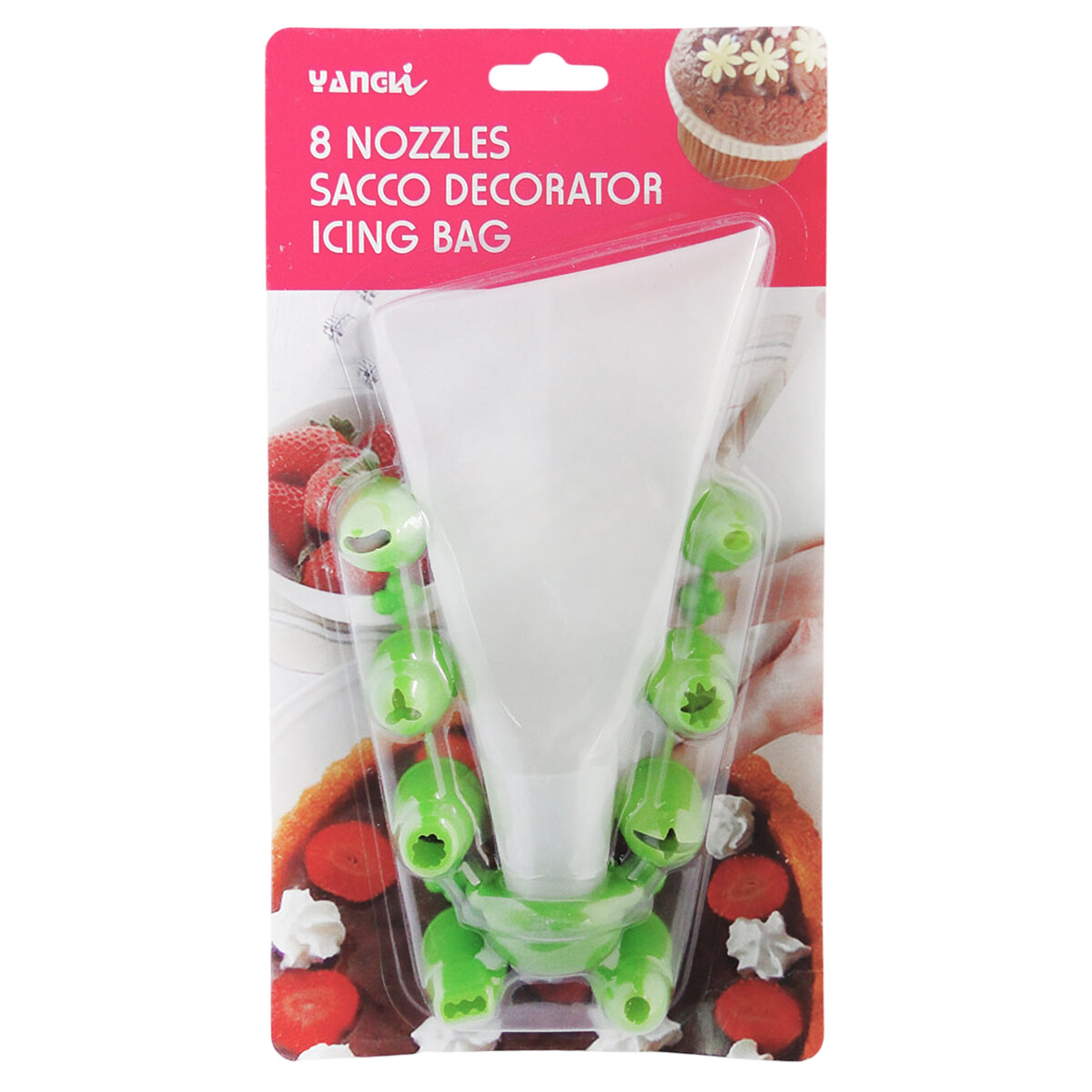 Manga para torta con 8 punteros 16x15cm - Manga Para Torta Con 8 Punteros 16x15cm 