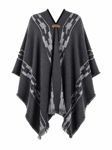 Poncho Bagual Guarda Gris Oscuro y Crudo