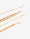 Collares Cortos Metal Set De Collares Combinados - Dorado