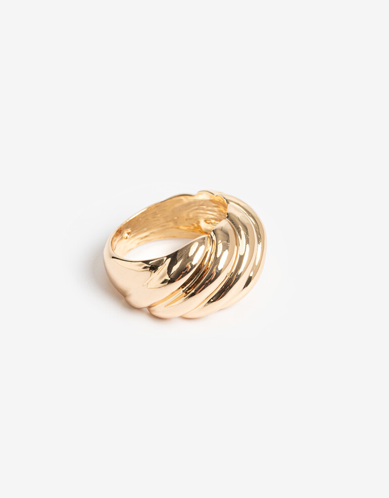 Anillos Medianos y Grandes Metal Anillo Metal Bold Bañado En Oro - Dorado