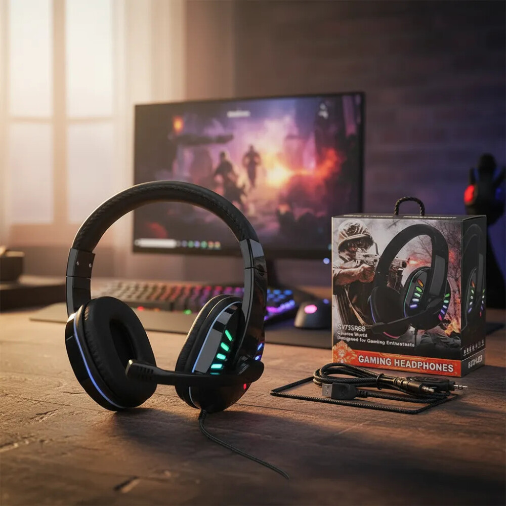 Auricular gamer cableados con luz RGB Auricular gamer cableados con luz RGB